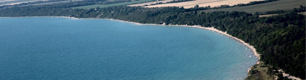 Aerial View of Lake Huron shoreline