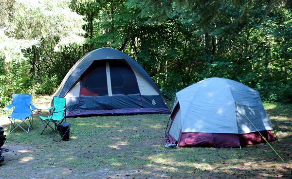 image of 2 tents on a campsite