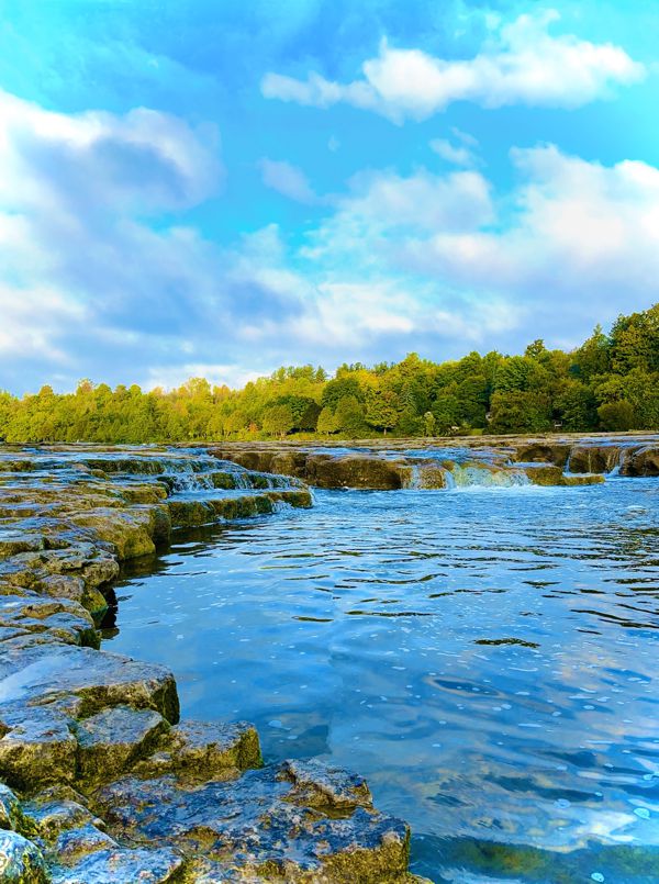 scenic Falls and blue sky with clouds2024